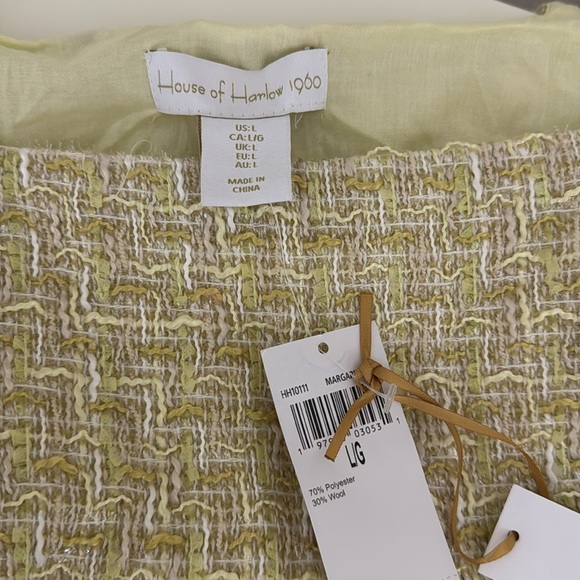 House of Harlow 1960 Yellow Tweed Skirt & Crop Top Set Size L NWT - Picture 5 of 9